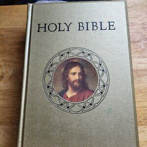 Holy Bible: Catholic Action Edition Goodwill | Gold Vintage Hardcover 1953 XL